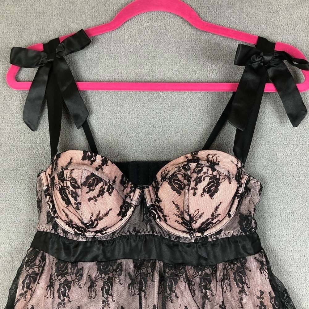 Fredericks of Hollywood Y2K Lingerie top/Dress babydoll lace fairy coquette - Picture 3 of 12
